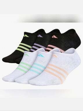 NWT Adidas Girls Superlite No Show Socks Size M